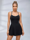 Sweetheart Neck Contrast Piping Tennis Dress