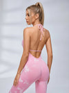 Hot Tie-dye Backless Halter Scrunch Bum Jumpsuit