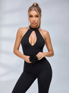 Unique Flower Cutout Backless Jumpsuits