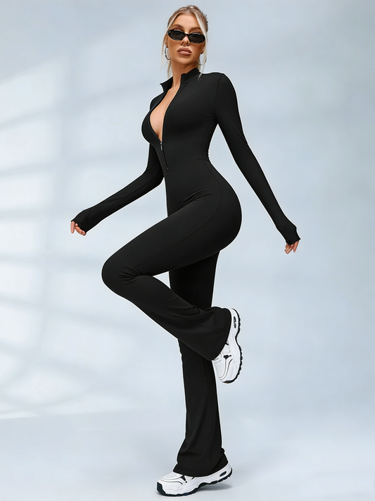 ZASUWA Female Zipper Flare Jumpsuit