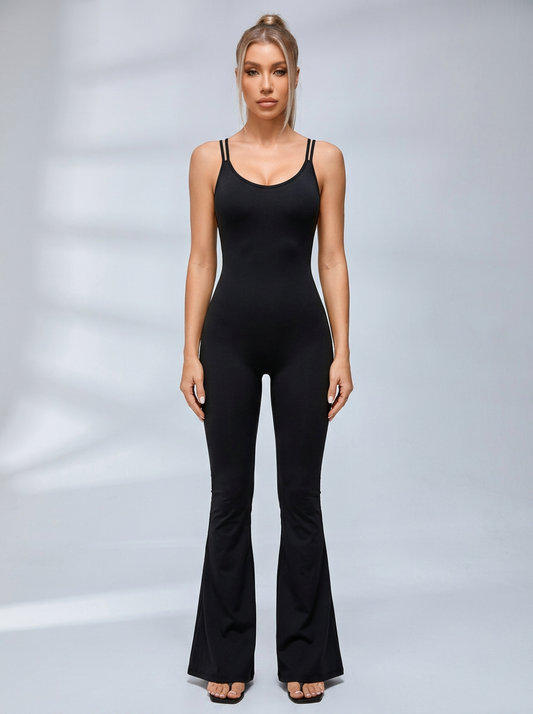 Cross Back Flare Jumpsuit