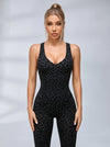 Sexy Leopard Print Cross Back Deep V Back Jumpsuit