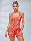 Sexy Leopard Print Cross Back Deep V Back Scrunch Bum Romper