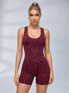 Sexy Leopard Print Cross Back Deep V Back Scrunch Bum Romper