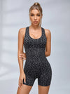 Sexy Leopard Print Cross Back Deep V Back Scrunch Bum Romper