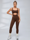 Hollow Out Zipper Jumpsuit
