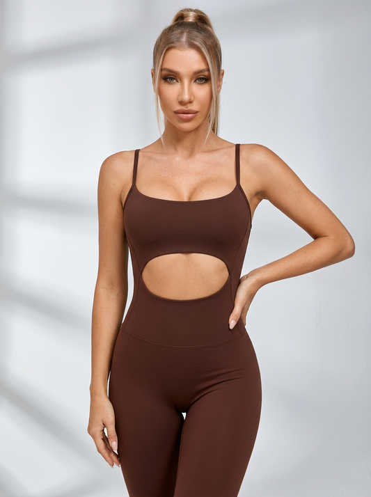 Hollow Out Zipper Jumpsuit