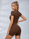 Stand Collor Zipper Hip-lift Romper
