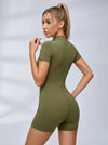 Stand Collor Zipper Hip-lift Romper