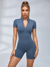 Stand Collor Zipper Hip-lift Romper