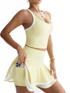 Racerback Crop Top & Layered Tennis Skirt Set