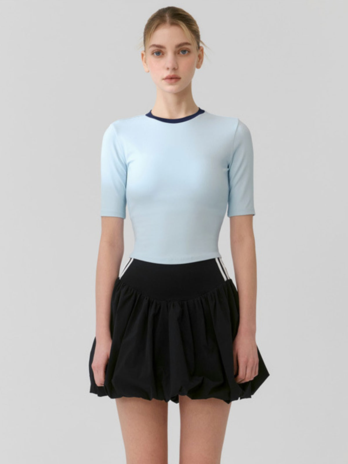 Cropped Bubble Skirt Tennis Set