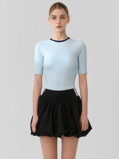 Cropped Bubble Skirt Tennis Set