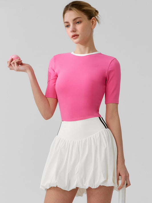 Cropped Bubble Skirt Tennis Set