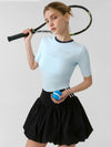 Cropped Bubble Skirt Tennis Set