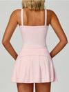 Square-Neck Pleated Tennis Set