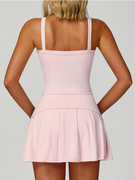 Square-Neck Pleated Tennis Set