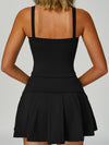 Square-Neck Pleated Tennis Set