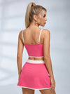 Contrast-Trim Bustier Tennis Set
