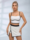 Contrast-Trim Bustier Tennis Set