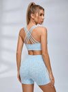 Leopard Print Cross Back Short Tracksuit