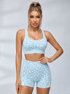 Leopard Print Cross Back Short Tracksuit