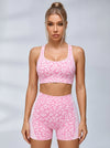 Leopard Print Cross Back Short Tracksuit