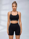 Cross Back Yoga Short Suit