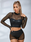 Leather Fishnet Short Suit