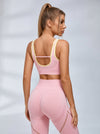 Contrast Color Fishnet Elastic Tight Tracksuit