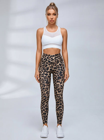Leopard Deep V Back Scrunch Bum Tracksuit