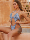 ZASUWA Female Cowboy Hollow Out Cross Back One-Piece