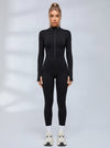 Sexy Zipper Fleece Jumpsuit