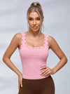 Solid Color Square Collar With Metal Tank