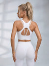 Letter Waistband Yoga Bra & Leggings 2 Piece Set