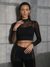 Sexy Sheer Mesh Long Sleeves