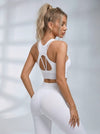 Letter Waistband Yoga Bra & Leggings 2 Piece Set