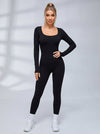 Cross Back Hollow Out Long Sleeves Jumpsuit