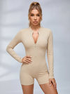 Zipper Backless Scrunch Bum With Pads Romper