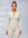 Sexy Backless Zipper Scrunch Bum Jumpsuit