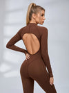 Sexy Backless Zipper Scrunch Bum Jumpsuit