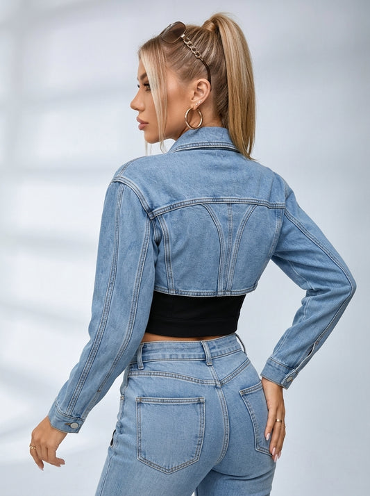 Feamle Denim Cropped Jacket