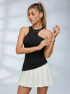 Asymmetric Cutout Color-Block Tennis Dress
