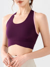 Contrast Color Halter With Chest Pads Sports Bras
