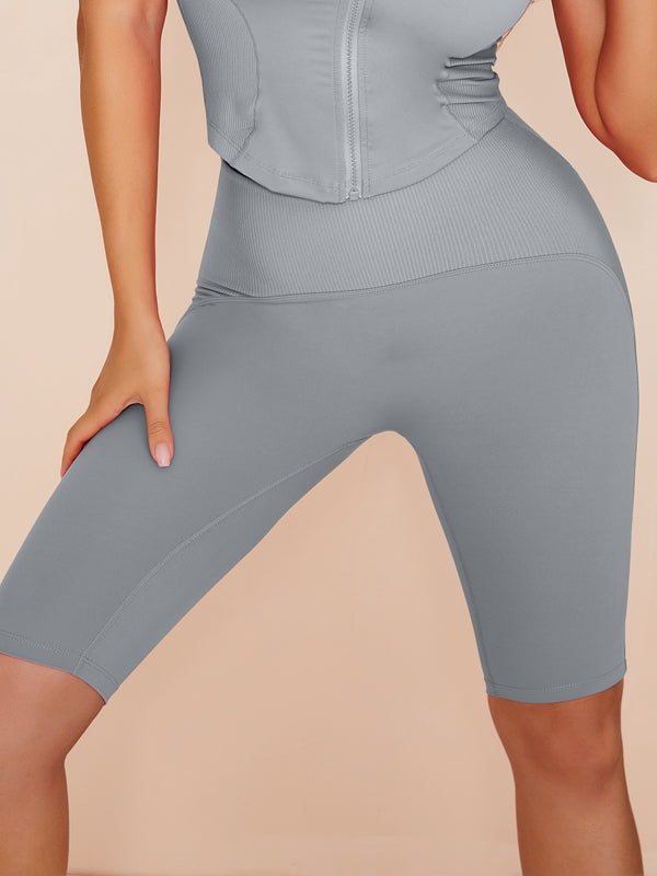 Pure Color Hip-lift Spandex Gym Booty Shorts