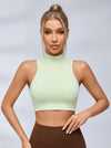 Sexy Solid Color Hollow Out Stand Up Collar Tank