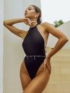 🖤ZASUWA Female Shining Stripes Backless One Piece X ANECHKAANNN ⭐
