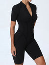 ZASUWA Female Sexy Zipper Booty Romper