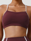 ZASUWA Female Contrast Color Stripes Cutout Sports Bras