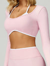 ZASUWA Female Contrast Color Backless Long Sleeves
